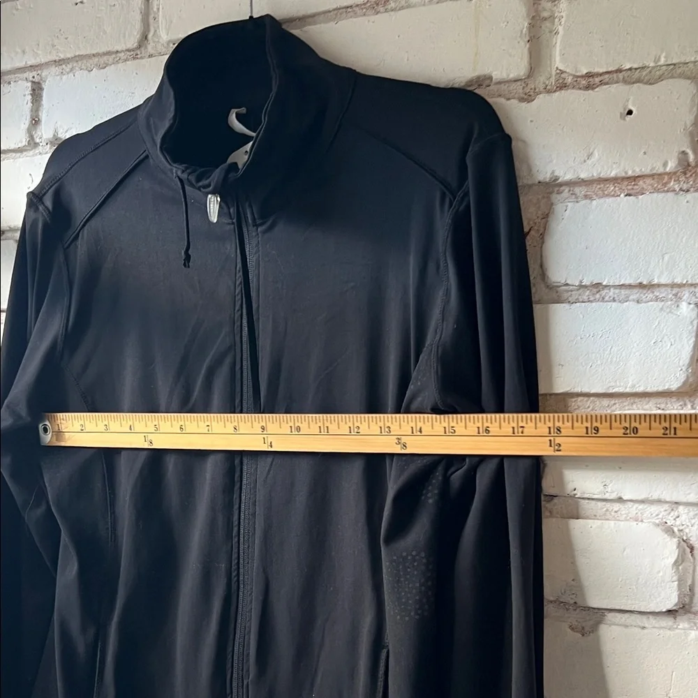 Black Women's Zip-Front Jacket funnel neck athletic jacket - Picture 9 of 11